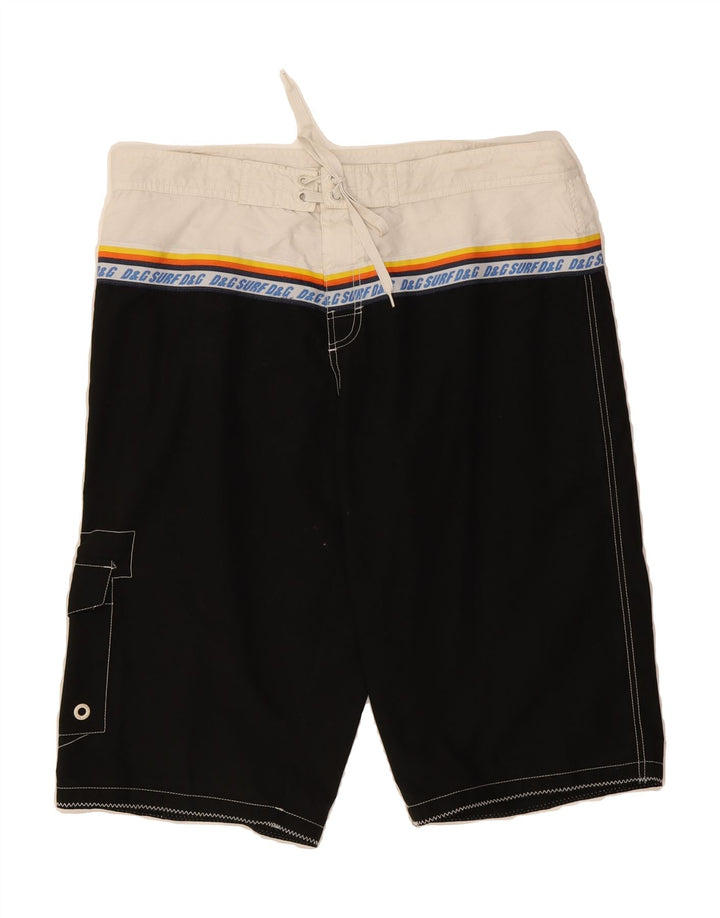 DOLCE & GABBANA Mens Swimming Shorts Large Black Colourblock Polyester Vintage Dolce & Gabbana and Second-Hand Dolce & Gabbana from Messina Hembry 