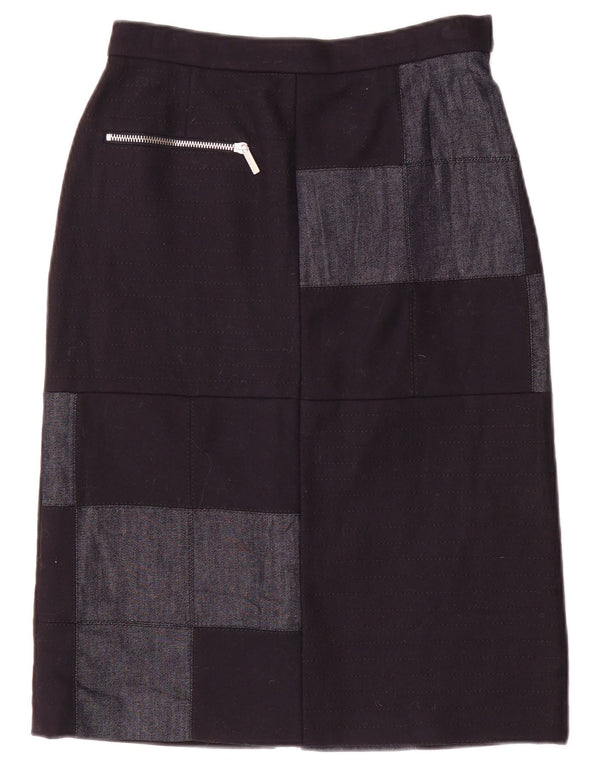 Iceberg Jupe Midi Femme IT 40 Small W26 Bleu Marine Patchwork Nylon