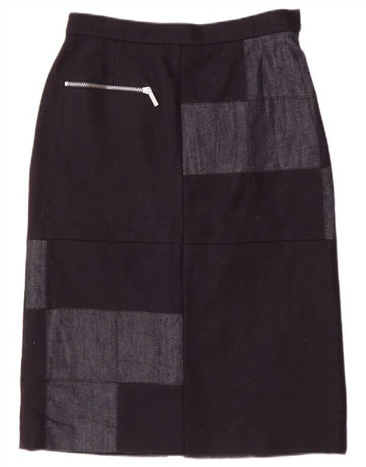 Iceberg Jupe Midi Femme IT 40 Small W26 Bleu Marine Patchwork Nylon