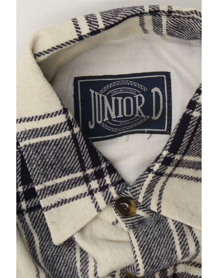 Junior.D Chemise en flanelle pour homme XL à carreaux blanc cassé