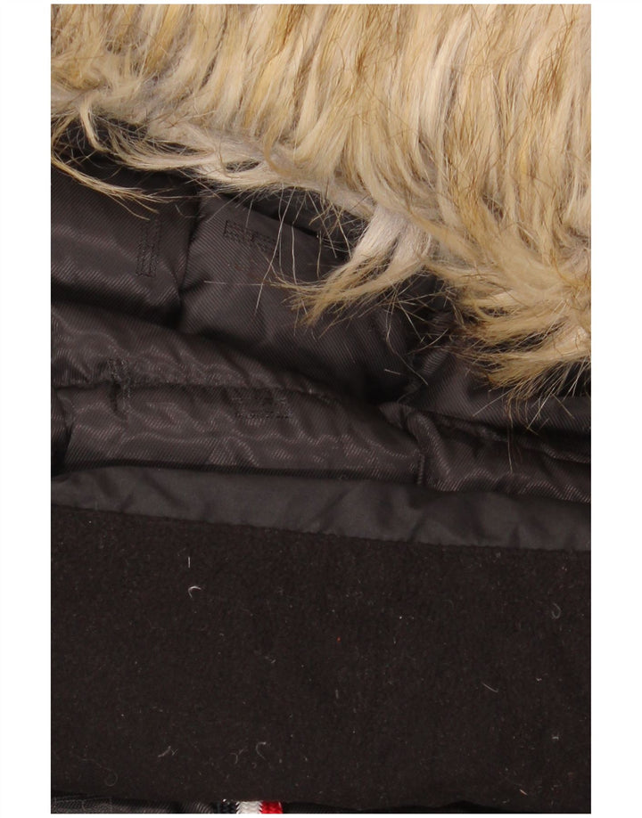 Tommy Hilfiger Veste matelassée à capuche pour femme UK 16 Large Noir Polyester