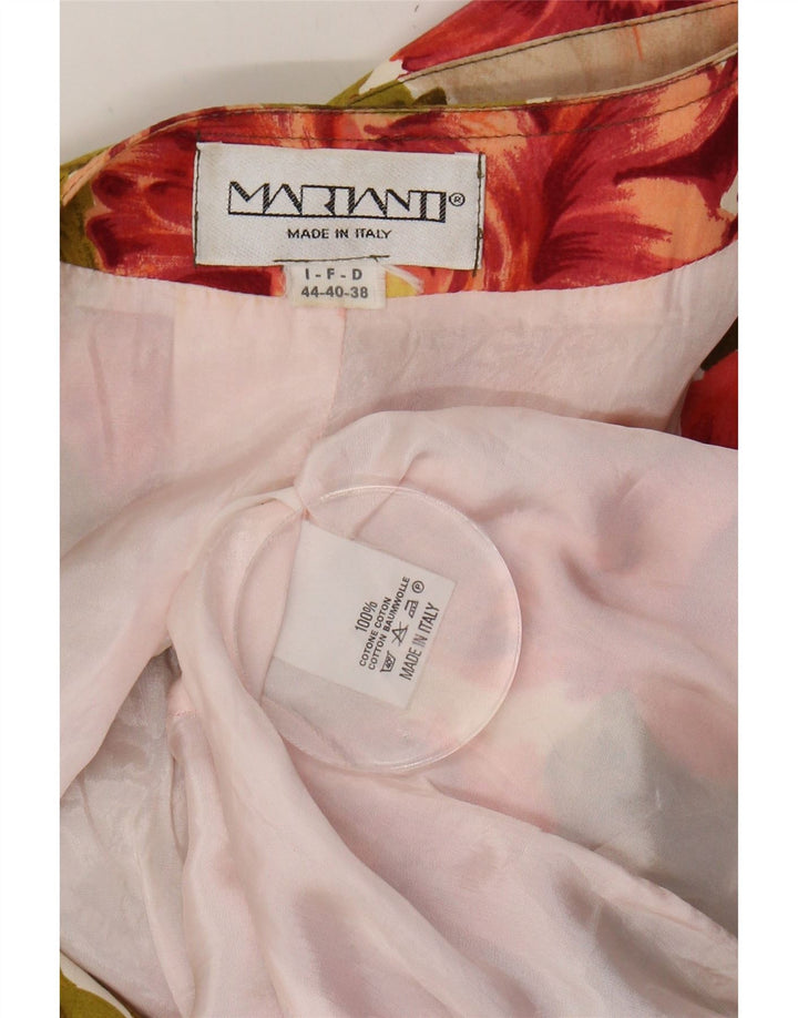 VINTAGE Womens 1 Button Blazer Jacket UK 12 Medium Multicoloured Floral Vintage Vintage and Second-Hand Vintage from Messina Hembry 