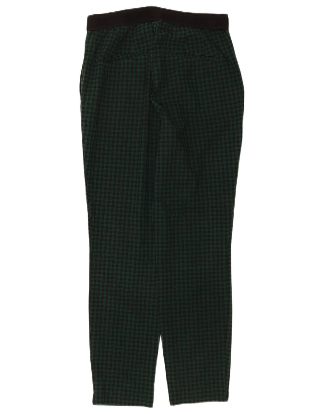 Zara Pantalon Chino Slim Femme Moyen W28 L26 Vert à Carreaux Polyester