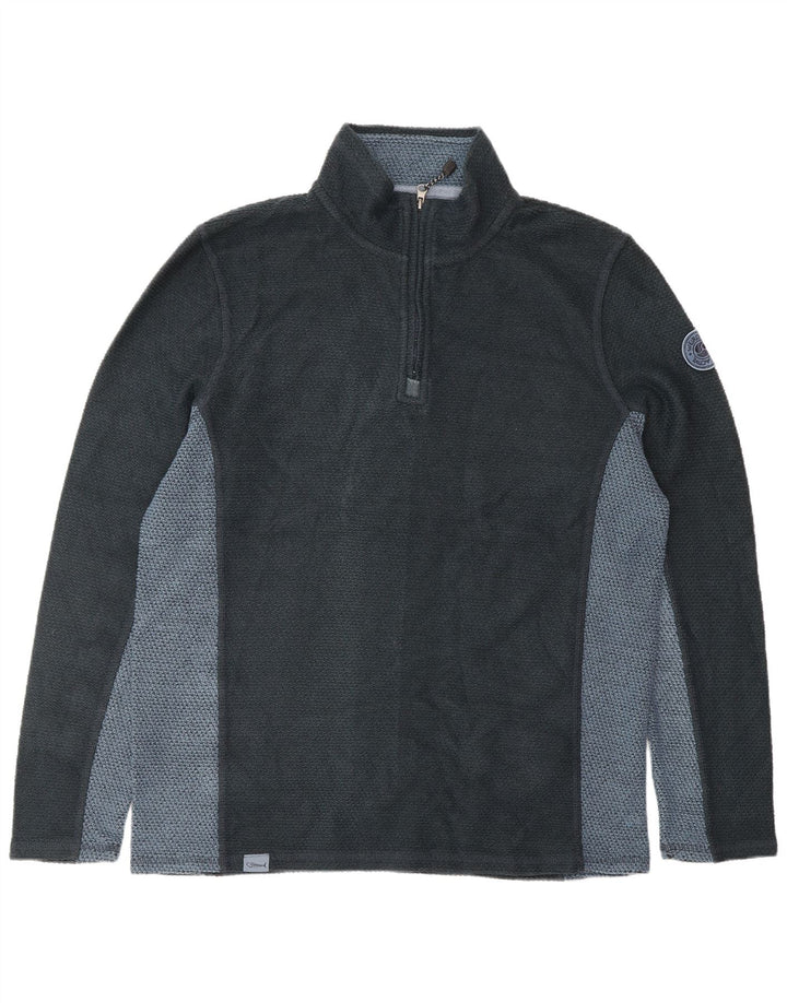 WEIRD FISH Sweat-shirt col zippé pour homme XL Bleu marine Colourblock