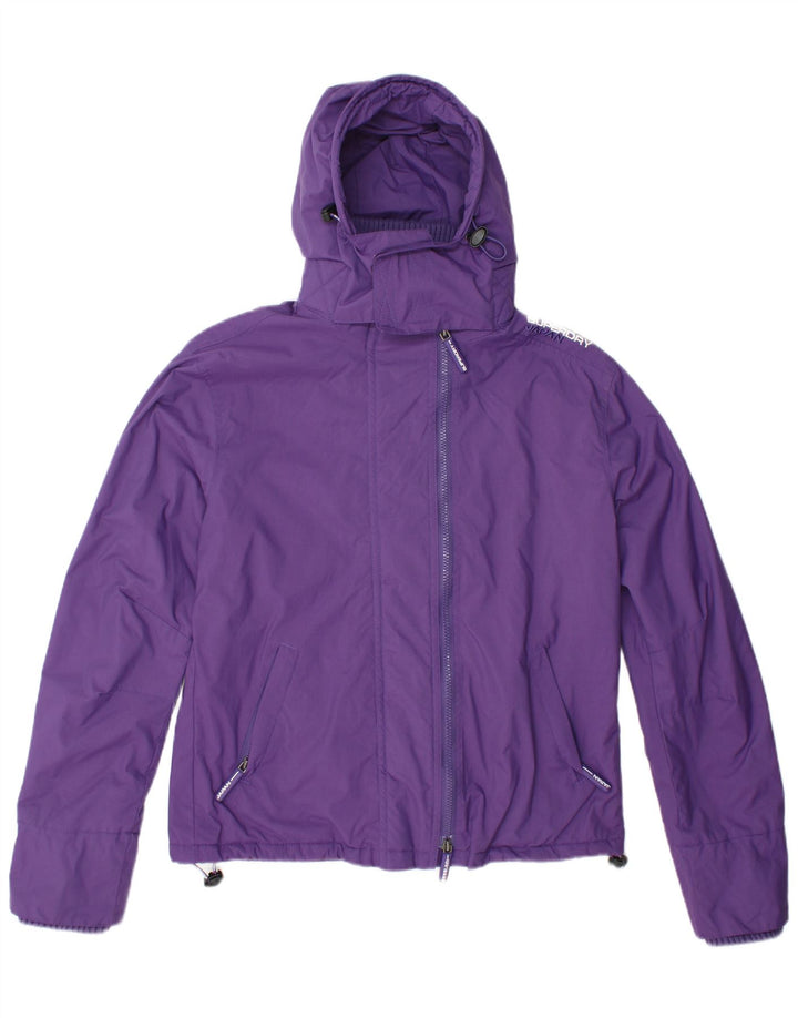 SUPERDRY Veste coupe-vent à capuche pour femme UK 18 XL Violet Nylon