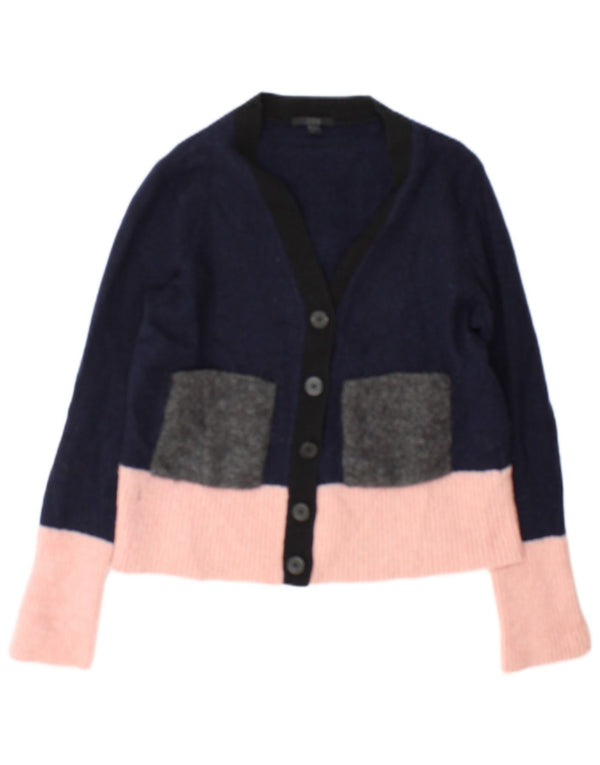Cos Cardigan pour femme en coton color block Bleu marine moyen UK 44