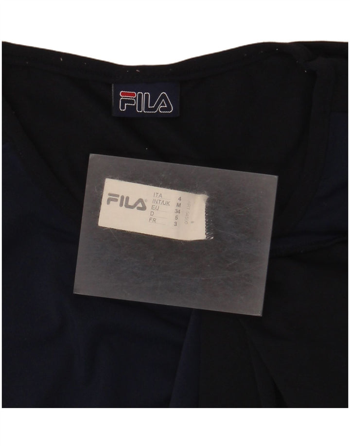 Fila T-Shirt Femme Top UK 12 Bleu Marine Moyen Polyamide
