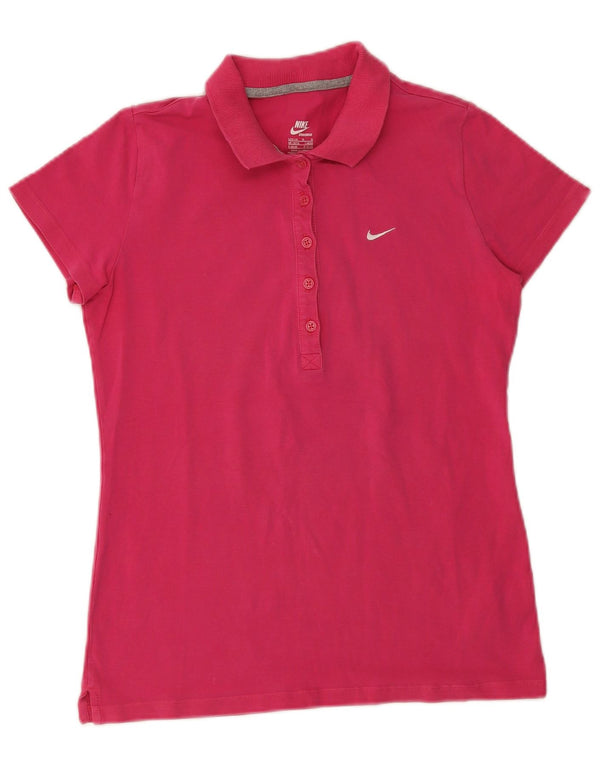 Polo Nike Femme UK 16/18 Grand Rose Coton