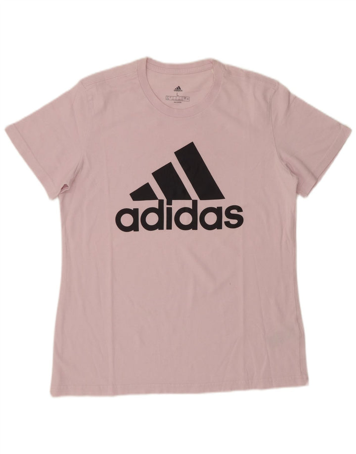 ADIDAS T-shirt graphique pour femme UK 16/18 Grand coton rose