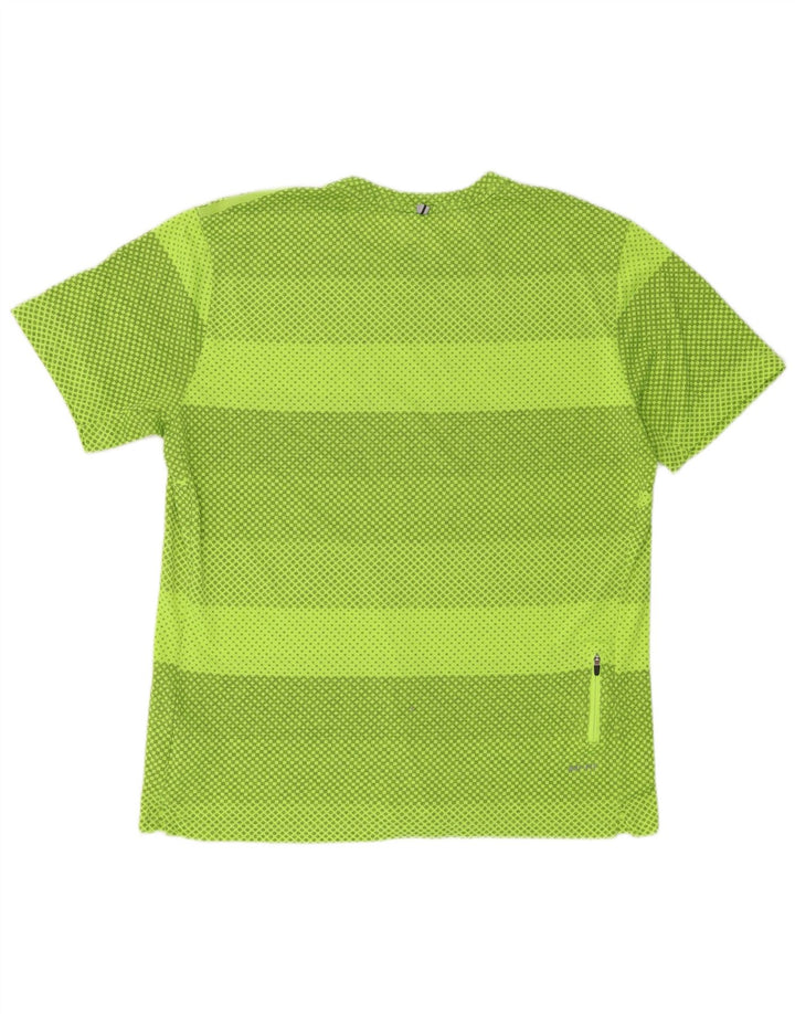 Nike Mens Dri Fit T-Shirt Top XL Vert Géométrique Polyester