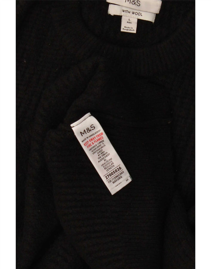 Marks & Spencer Pull à col rond pour homme en acrylique noir Taille L