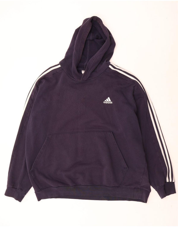 Adidas Pull à capuche pour homme 2XL en coton bleu marine