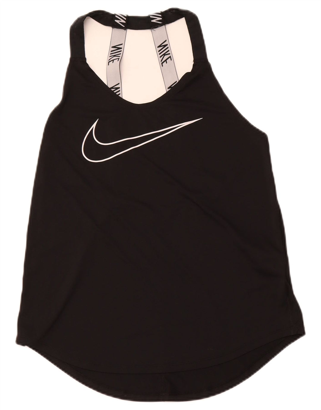 NIKE Débardeur graphique Dri Fit Loose Fit pour femme UK 12 Noir moyen
