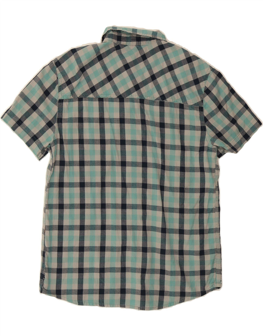 MOUNTAIN WAREHOUSE Mens Short Sleeve Shirt Large Blue Check Vintage Mountain Warehouse and Second-Hand Mountain Warehouse from Messina Hembry 