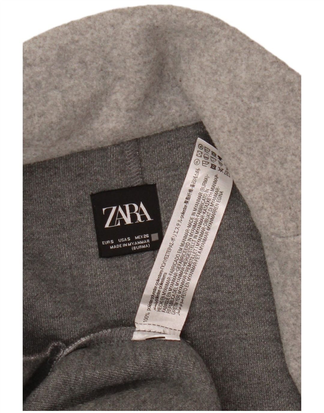 Zara Womens Open Overcoat UK 10 Small Gris Polyester