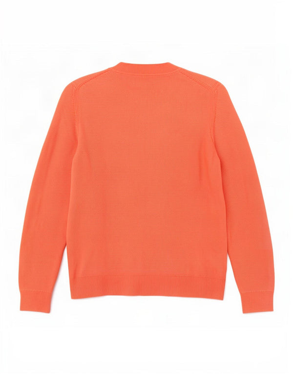 Tommy Hilfiger Pull Cardigan Femme UK 6 XS Orange Coton