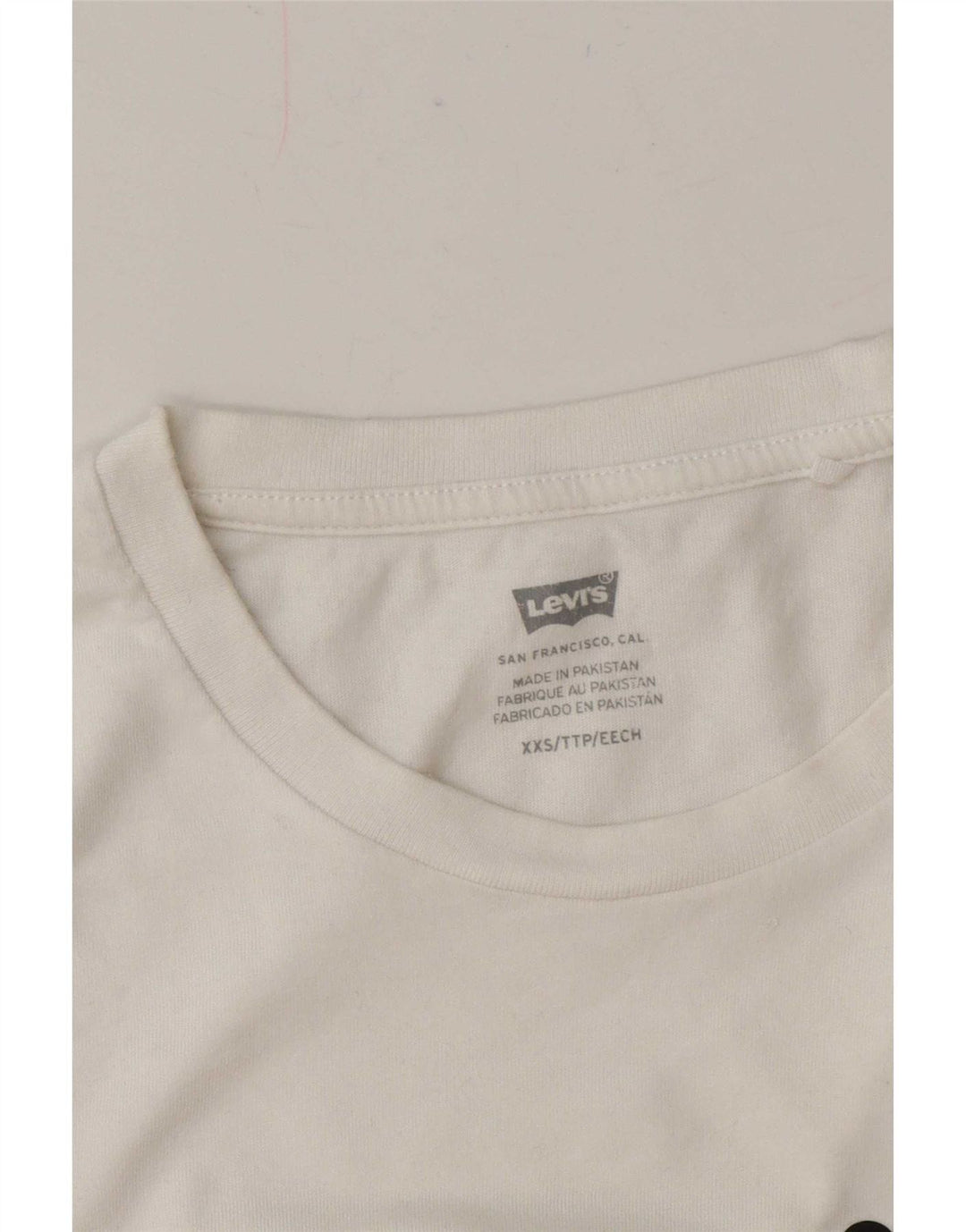 Levi's T-Shirt Graphique Oversize Femme UK 2 2XS Blanc