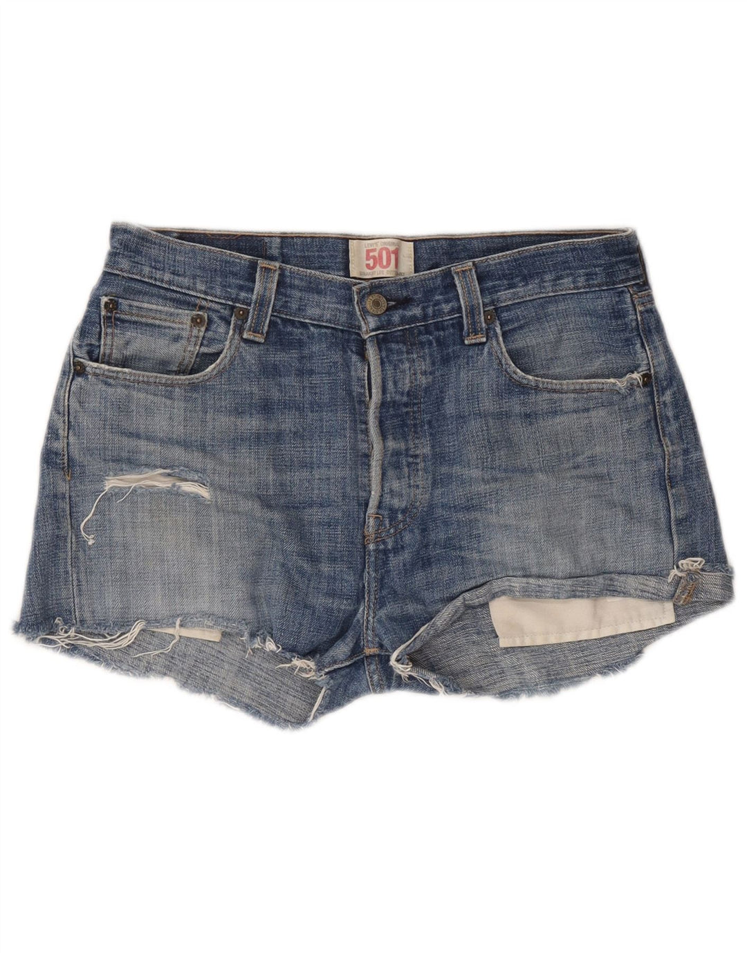 Levi's Short 501 Distressed Denim W30 Femme Bleu Moyen Coton