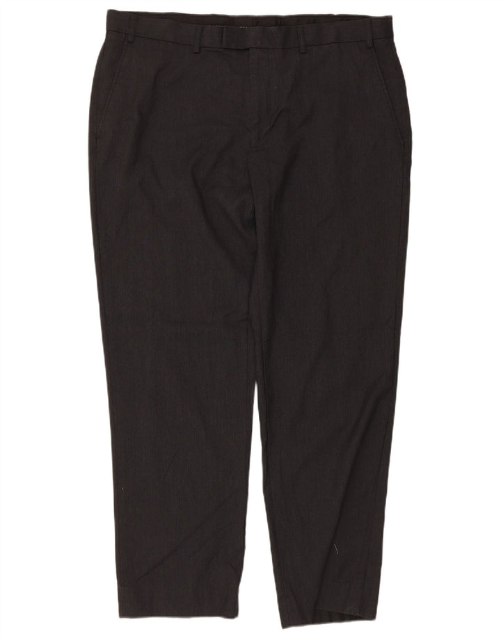 Marks & Spencer Pantalon de costume droit sur mesure pour femme W38 L29 Gris Viscose