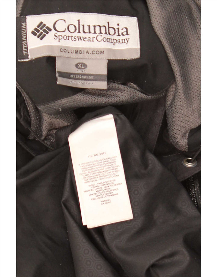 Columbia Veste de pluie à capuche Titanium pour homme UK 42 XL Noir Polyester