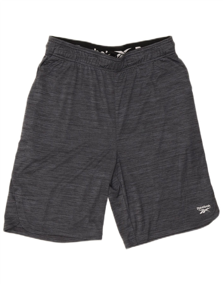 Reebok Short de Sport Homme Gris Moyen Polyester