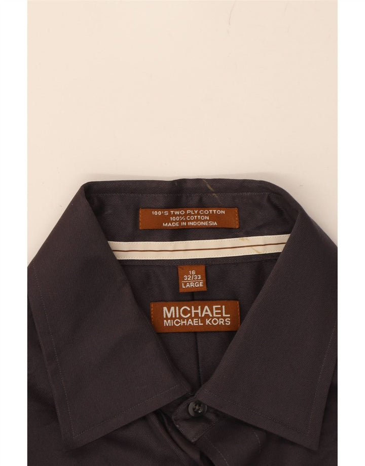 MICHAEL KORS Mens Shirt Size 16 Large Purple Cotton Vintage Michael Kors and Second-Hand Michael Kors from Messina Hembry 