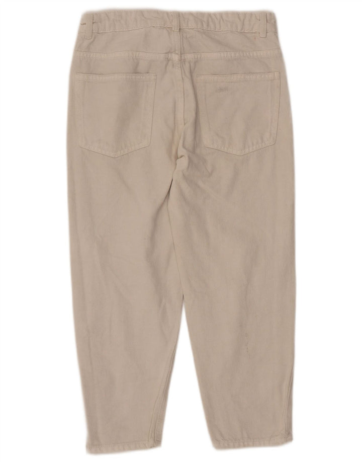 ZARA Jean fuselé taille haute effet vieilli pour fille 13-14 ans W28 L22 Blanc