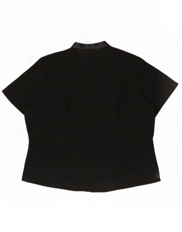 Marks & Spencer Chemisier à manches courtes pour femme UK 22 3XL Noir Géométrique