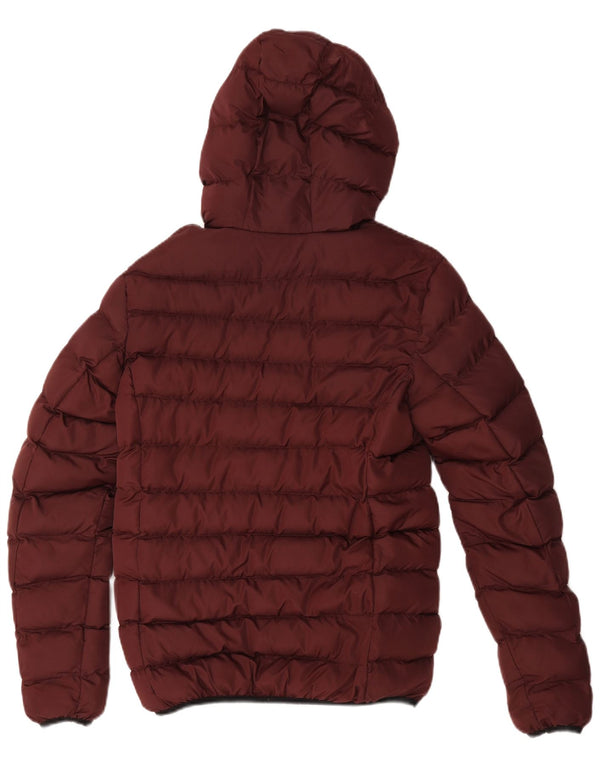 French Connection Veste matelassée à capuche pour hommes UK 34 XS Bordeaux Polyester