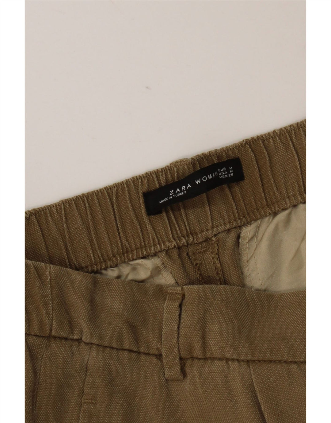 Zara Femme Pantalon Court Pegged Moyen W28 L23 Marron