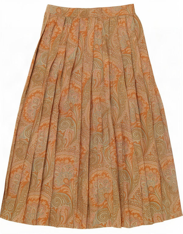 Marella Jupe plissée couteau pour femme UK 16 Large W30 Laine cachemire marron