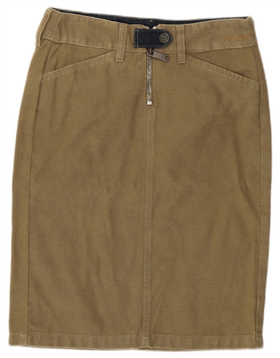 Jupe crayon Diesel Femme W26 Small Kaki Coton