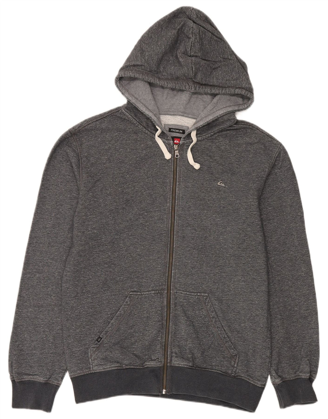Quiksilver Sweat à Capuche Zippé Premium Homme Gris Moyen Coton