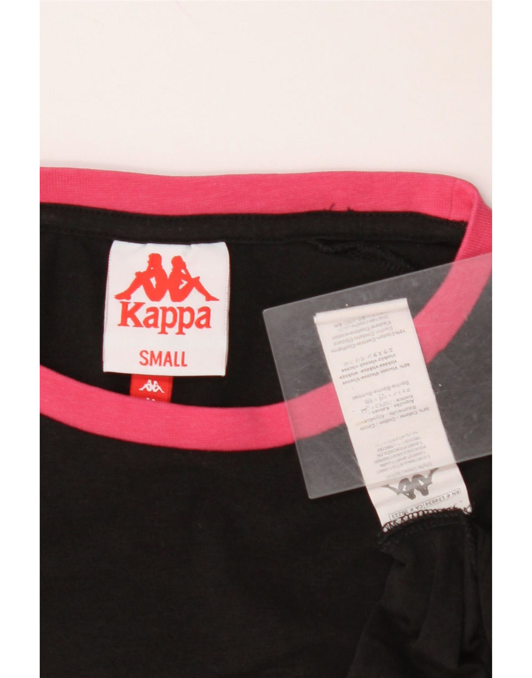 KAPPA T-shirt court surdimensionné pour femme en coton noir UK 10