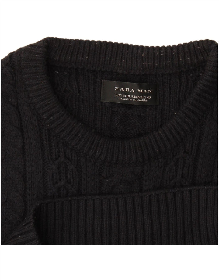 Zara Pull Col Ras Du Cou Homme Bleu Marine Moyen