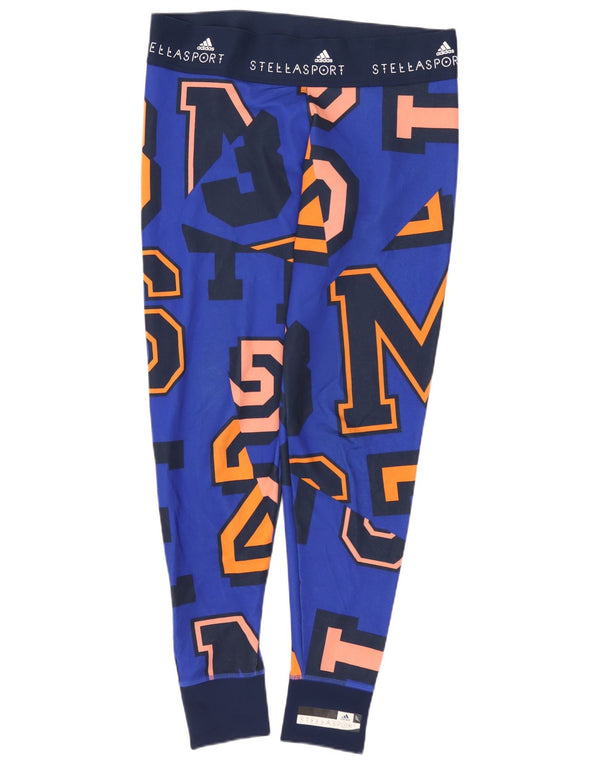 ADIDAS Leggings Climalite Graphic pour femme UK 14 Bleu moyen Polyester