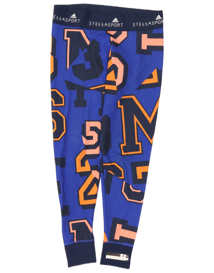 ADIDAS Leggings Climalite Graphic pour femme UK 14 Bleu moyen Polyester