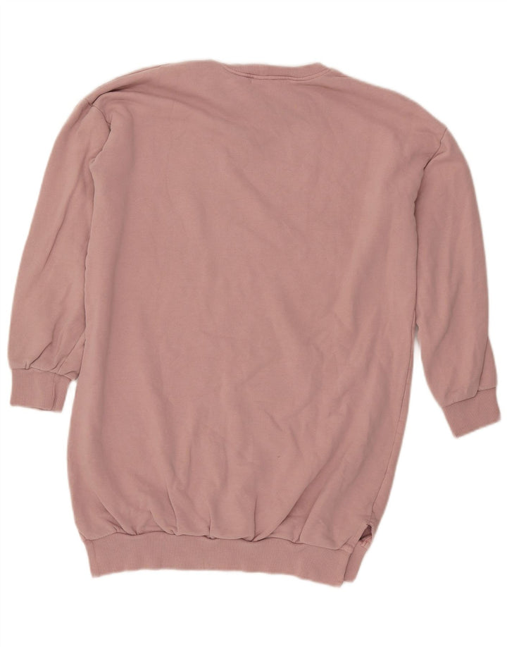 BENETTON Sweat-shirt graphique pour femme UK 16 Large Rose