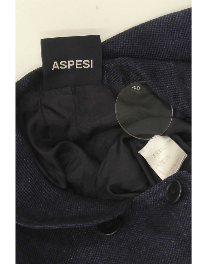 Aspesi Caban à manches 3/4 pour femme IT 40 petit lin bleu
