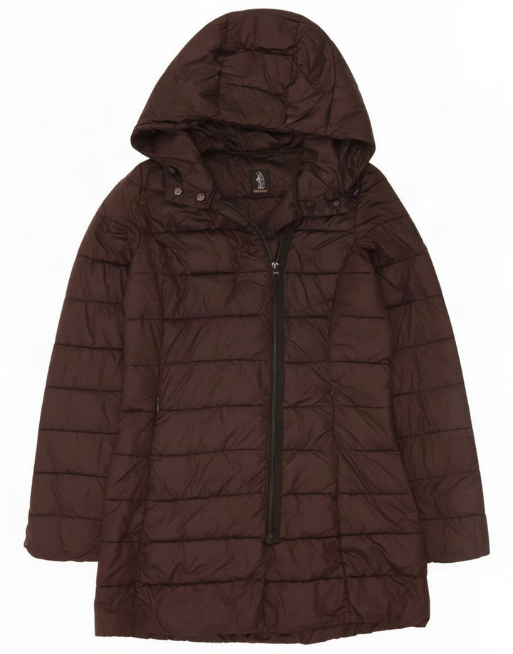 Refrigue Veste matelassée à capuche pour femme UK 10 Small Marron