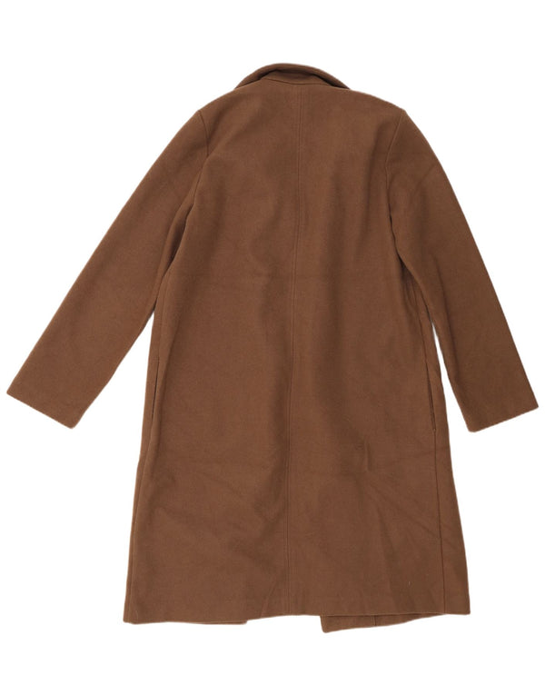 Zara Womens Open Overcoat UK 16 Large Marron Polyester