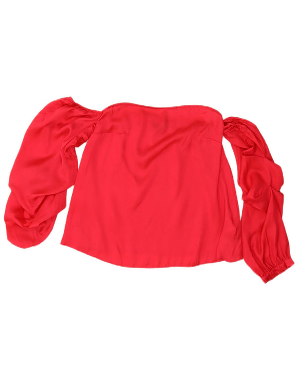 Lipsy Haut à épaules dénudées pour femme UK 10 Small Rouge Polyester