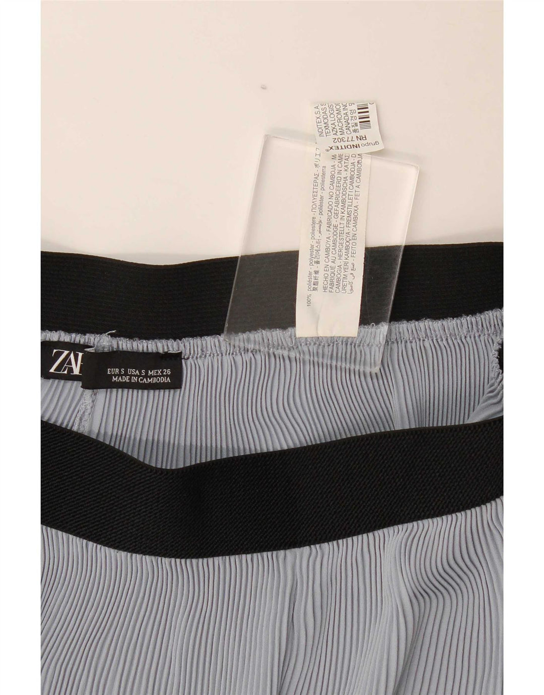 Pantalon Capri Cullotes Femme Zara Petit W26 L22 Bleu Polyester