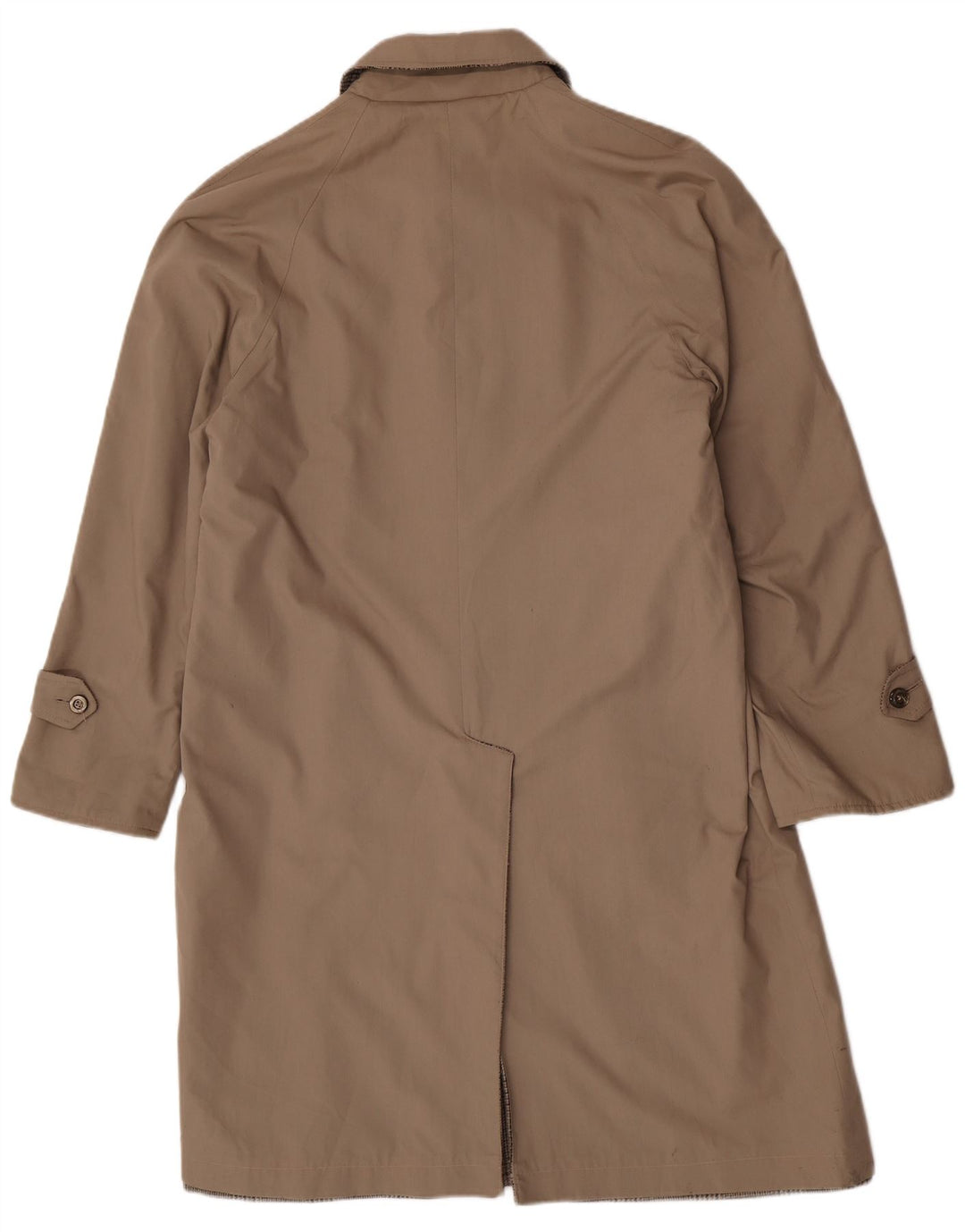 vintage Mens Réversible Pardessus UK 40 Grand Beige Check Polyester