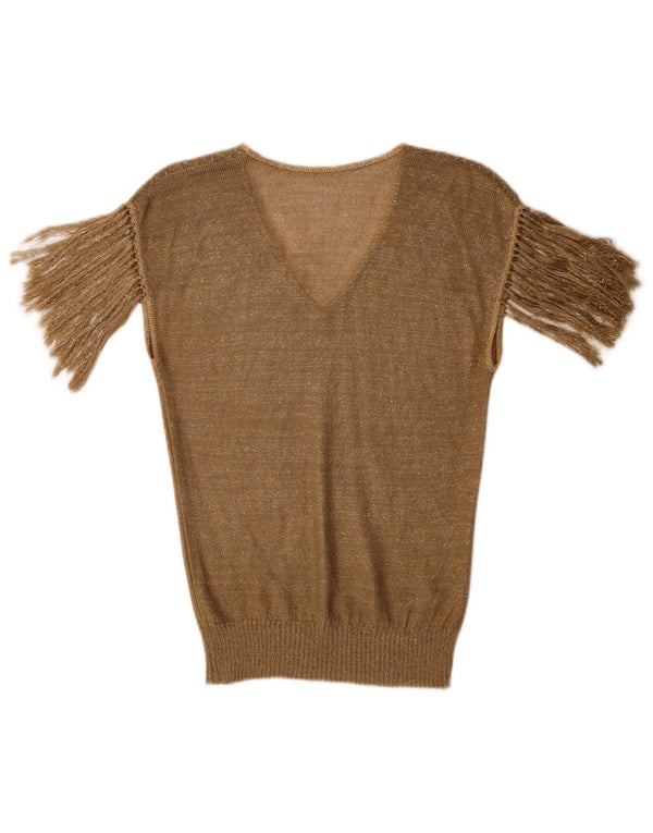 vintage Womens Blouse Top UK 10 Petit Or