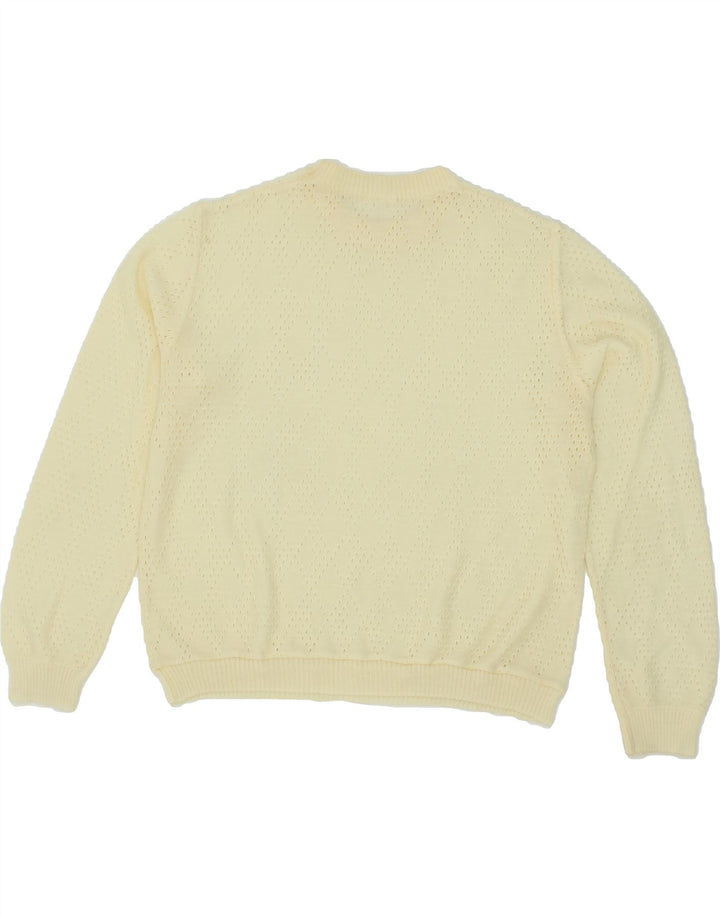 VINTAGE Womens Crew Neck Jumper Sweater UK 12 Medium Off White Vintage Vintage and Second-Hand Vintage from Messina Hembry 