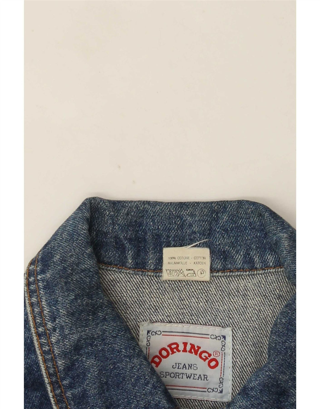 Doringo Veste en jean courte pour femme UK 10 Petit coton bleu