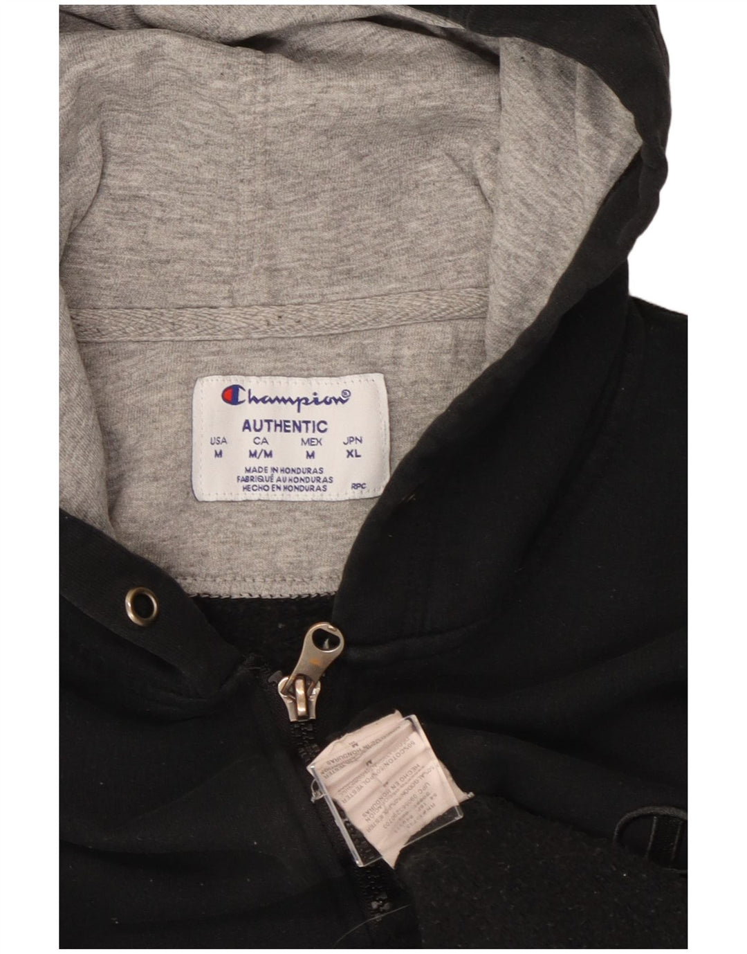 Champion Pull à capuche zippé pour homme en coton noir moyen