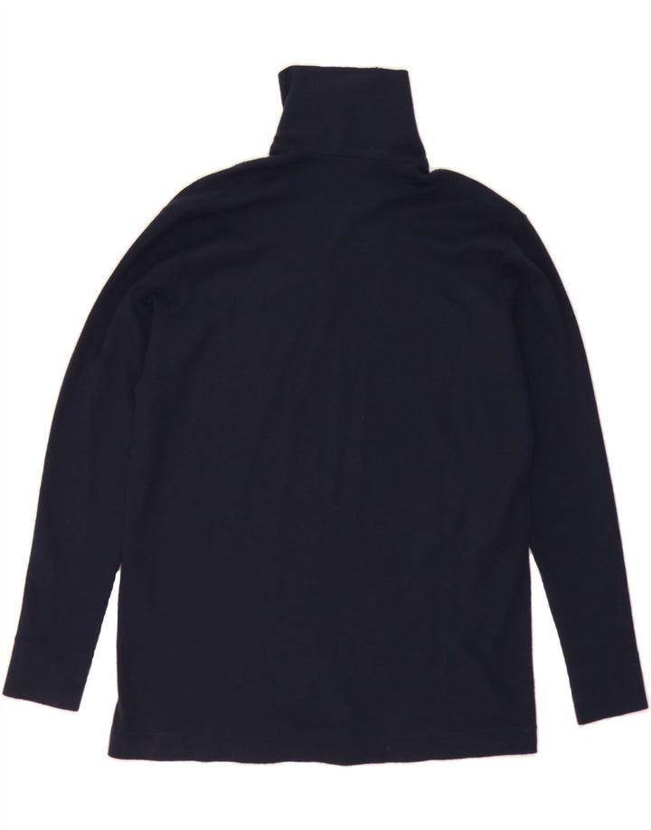FILA Womens Zip Neck Jumper Sweater UK 14 Medium Navy Blue Wool Vintage Fila and Second-Hand Fila from Messina Hembry 