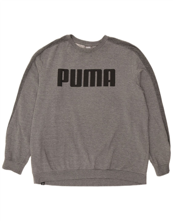 PUMA Sweat-shirt graphique pour homme 2XL Gris Coton